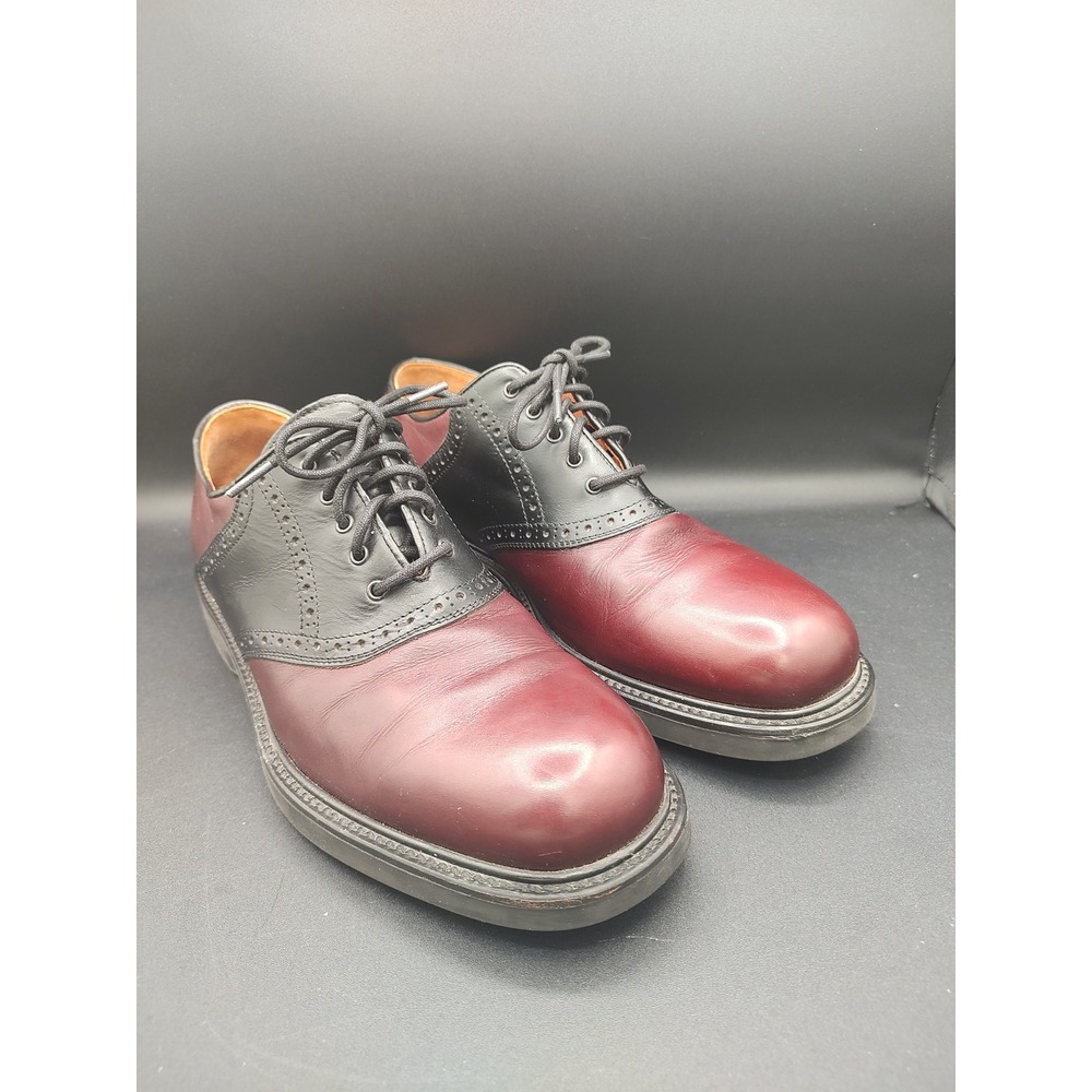 Johnston & Murphy Passport Mens 11 M Burgundy Black Leather Saddle Shoes 20-2801